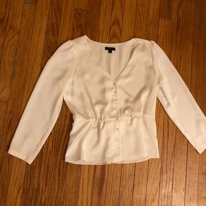blouse-off white silk with side zipper